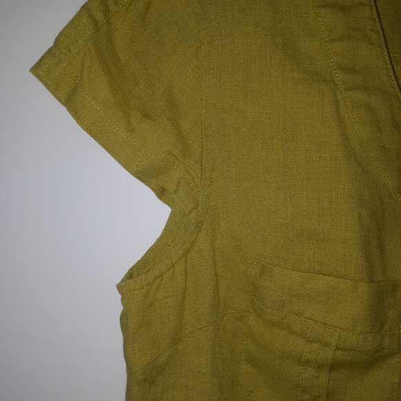 Paul Costelloe Chartreuse Linen Top Sz 8 - Picture 8 of 8